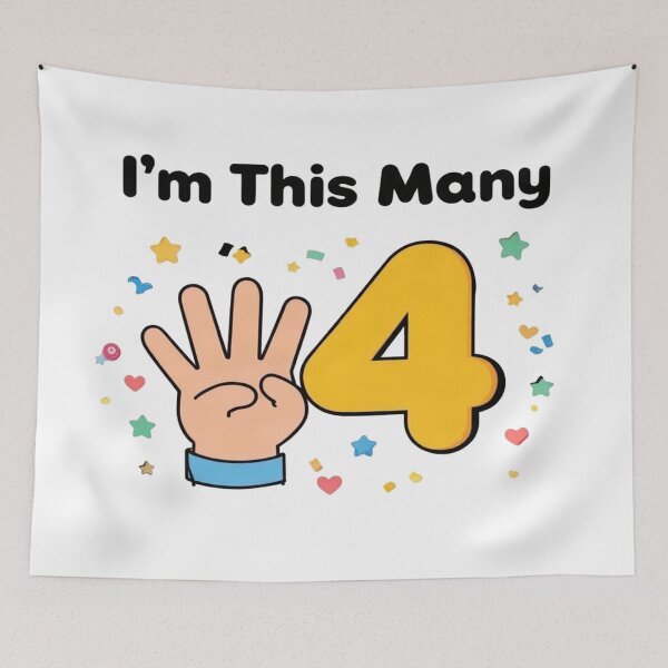Item preview, I'm This Many Four — Kids Birthday Shirt designed and sold by Art&Fun.