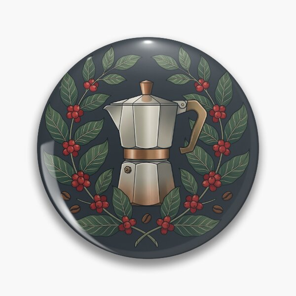 Item preview, Vintage Moka Pot Coffee Maker Botanical designed and sold by ThirdShiftLab.