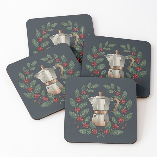 Item preview, Vintage Moka Pot Coffee Maker Botanical designed and sold by ThirdShiftLab.