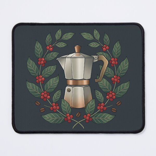 Item preview, Vintage Moka Pot Coffee Maker Botanical designed and sold by ThirdShiftLab.