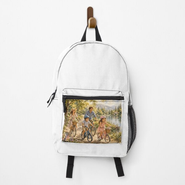 Item preview, Family Bike Adventure by the Lake – Summer Family Moments Watercolor designed and sold by NestDesigns01.