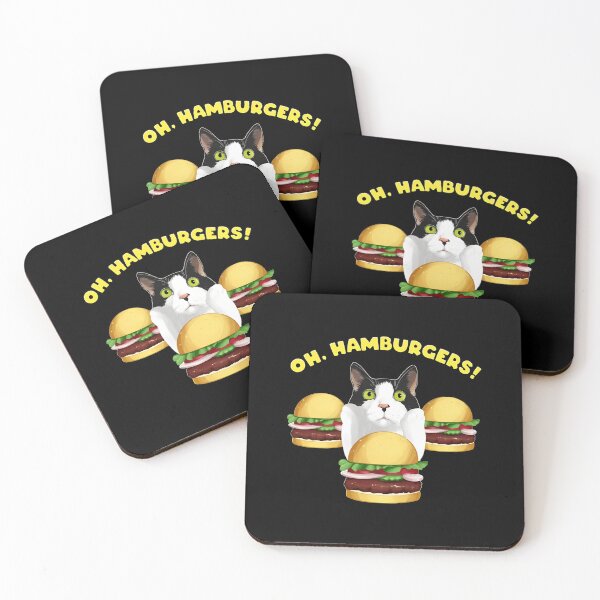 Item preview, Cat Oh Hamburgers Foodie Humorous Cute Graphic designed and sold by Dmo3HarkoArt.