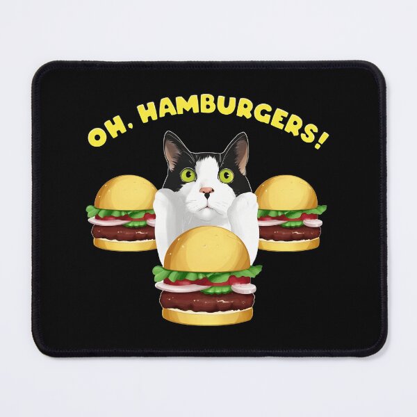 Item preview, Cat Oh Hamburgers Foodie Humorous Cute Graphic designed and sold by Dmo3HarkoArt.