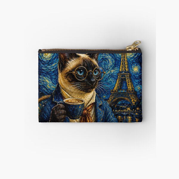 Item preview, Siamese Cat in Paris Starry Night Art designed and sold by Ada’s Mystic Atelier .