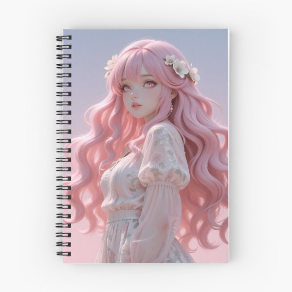 Item preview, Pink Haired Anime Girl with Flowers Pastel Floral Fantasy Portrait designed and sold by Killington.