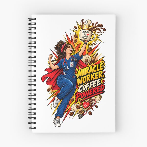 Item preview, Miracle Worker Coffee Powered Nurse Shirt | Funny Comic Nurse Tee | Nurse Appreciation Gift | Comic Book Art Print designed and sold by Moonveil_Studio.