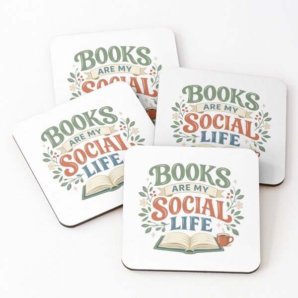 Item preview, Books Are My Social Life Funny Gift for Book Lovers, Introverts & Coffee Fans designed and sold by stylishdzign.