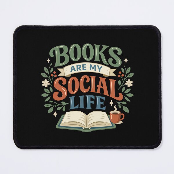 Item preview, Books Are My Social Life Funny Gift for Book Lovers, Introverts & Coffee Fans designed and sold by stylishdzign.
