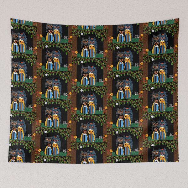 Item preview, Owls Under the Moonlit Sky designed and sold by Elaine M Hayward .