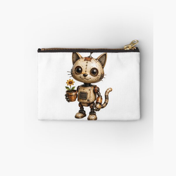 Item preview, Steampunk Robot Cat With Flower designed and sold by Snurly.