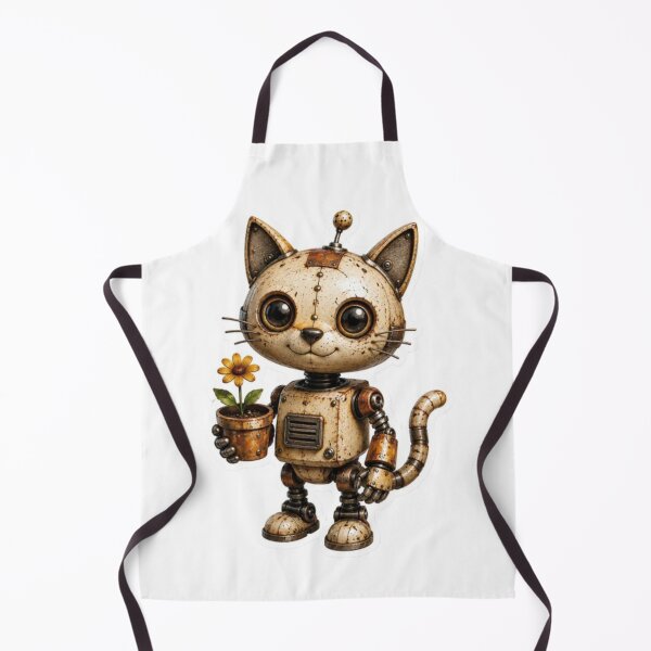Item preview, Steampunk Robot Cat With Flower designed and sold by Snurly.
