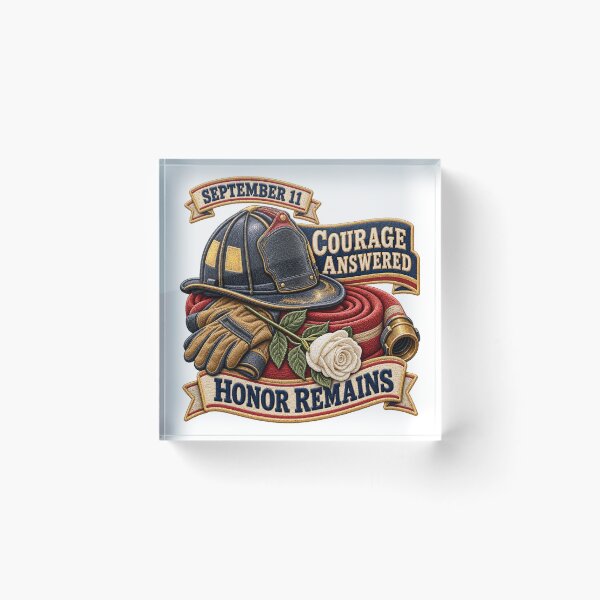 Item preview, September 11 Courage Answered Honor Remains – Firefighter Memorial Chenille Patch designed and sold by Jaani-T.