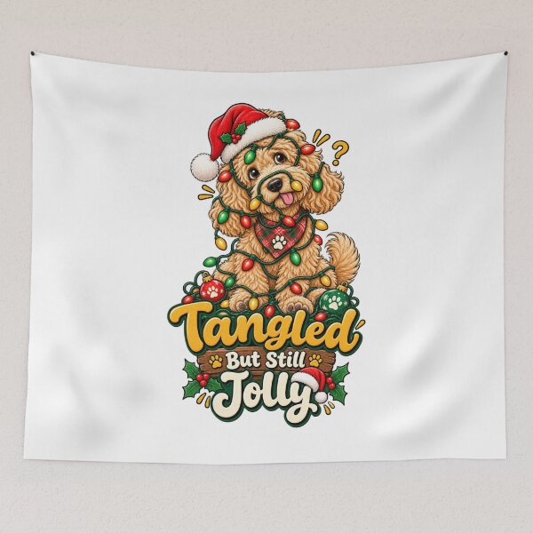 Item preview, Tangled But Still Jolly Goldendoodle Christmas Shirt Funny Doodle Shirt designed and sold by KnrNazimTHRE4DS.