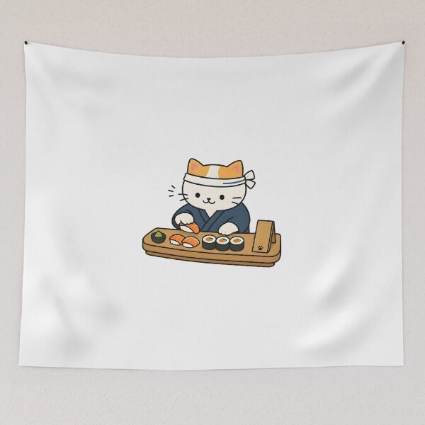 Item preview, Cute Kawaii Cat Sushi Chef designed and sold by Moonlight Gallery.