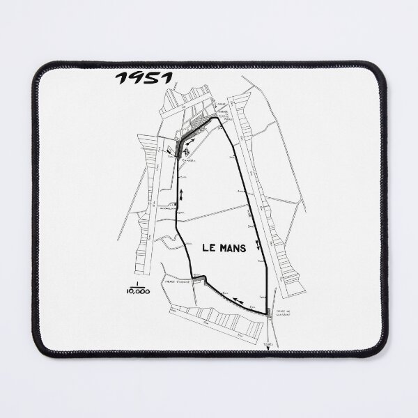 Item preview, Exclusive drawing legendary iconic map of racing curcle endurance sports car race 1951 24 Hours of Le Mans designed and sold by Cars23.