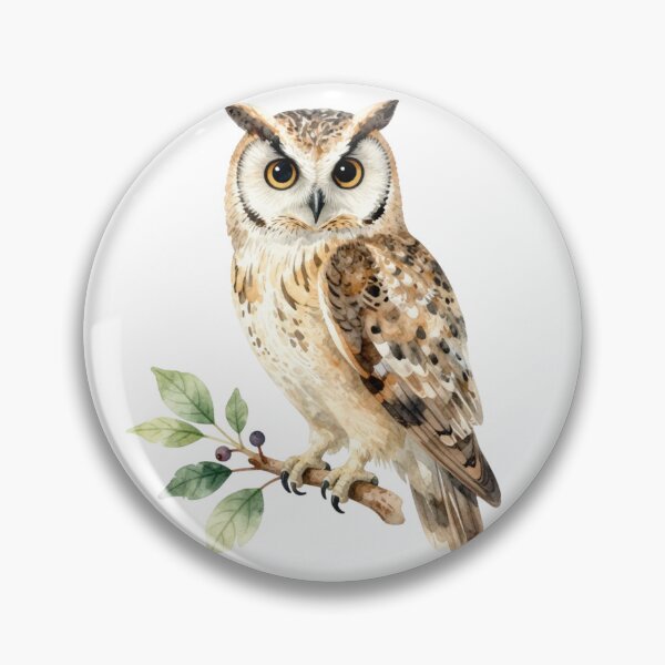 Item preview, # Owl Watercolor Illustration | Elegant Owl Bird Nature Artwork designed and sold by Rood Art Studio.