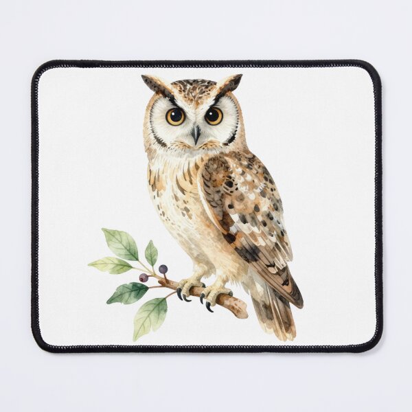 Item preview, # Owl Watercolor Illustration | Elegant Owl Bird Nature Artwork designed and sold by Rood Art Studio.