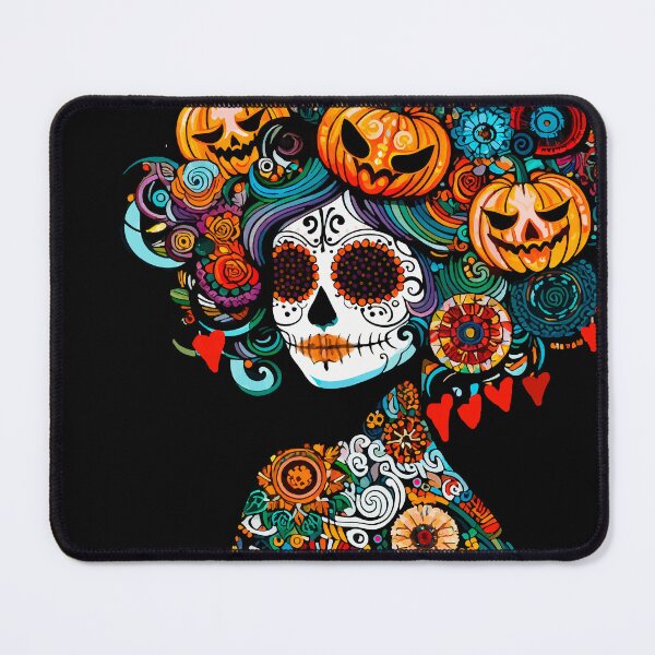 Item preview, Colorful Catrina Marigold Sugar Skull Art designed and sold by Ojo de Lilith.