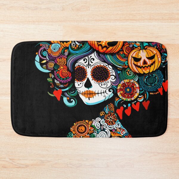 Item preview, Colorful Catrina Marigold Sugar Skull Art designed and sold by  Ojo de Lilith.