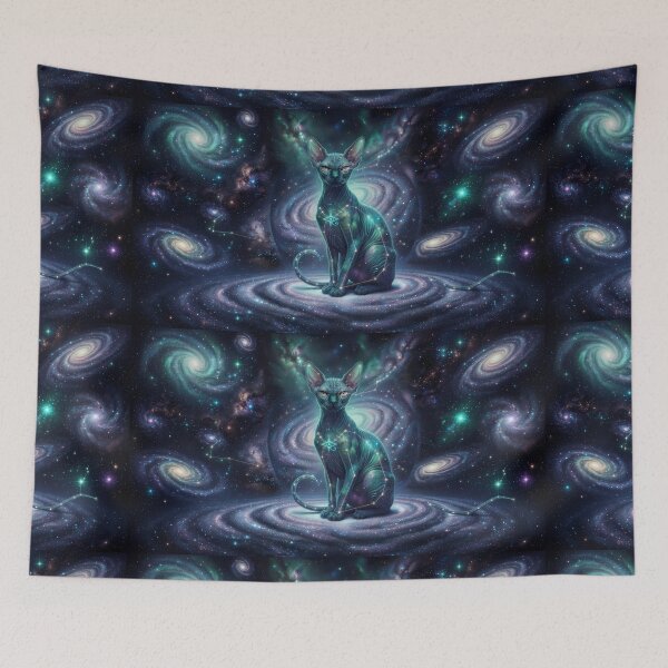 Item preview, Cosmic Sphinx: Aether Silhouette & Emerald Galaxy Oracle designed and sold by SOOstudio73.