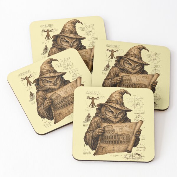 Item preview, Renaissance Wizard Owl Da Vinci Sketch designed and sold by Ada’s Mystic Atelier .