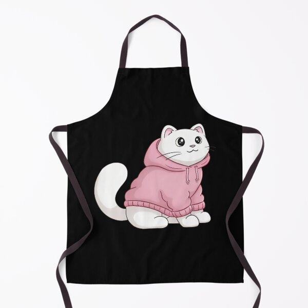 Item preview, Cute White Cat in Pink Hoodie Art designed and sold by Dmo3HarkoArt.