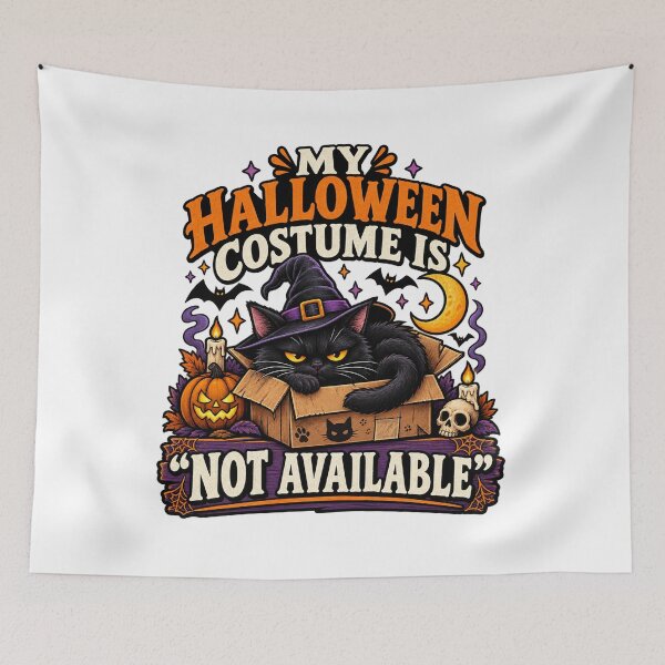 Item preview, Halloween Costume Not Available – Grumpy Black Cat Humor designed and sold by FZ Designs.