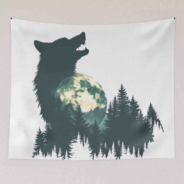Item preview, Howling Wolf Full Moon Forest designed and sold by Structure-Blue.