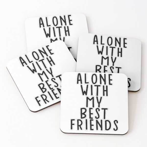 Item preview, Text Typography Alone with my best friends Introvert + Books designed and sold by TypeboldStudio.