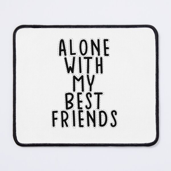 Item preview, Text Typography Alone with my best friends Introvert + Books designed and sold by TypeboldStudio.