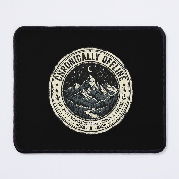 Item preview, Chronically Offline Vintage Mountain Outdoors Unplug Emblem designed and sold by YOUSSHOP01.