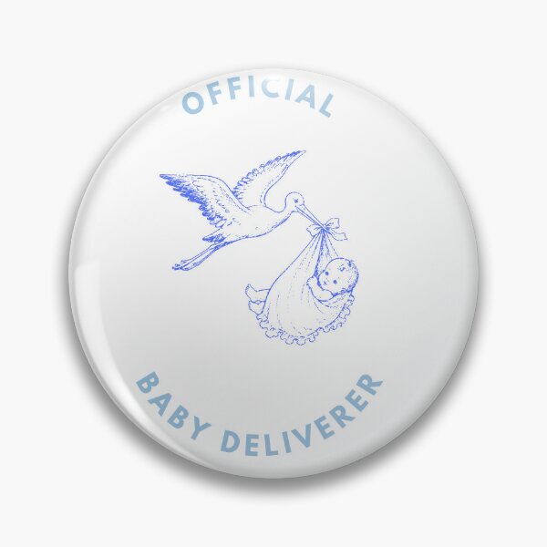 Item preview, Cute Blue Stork Baby Delivery Official Baby Deliverer Baby Shower designed and sold by QuietLinesH.