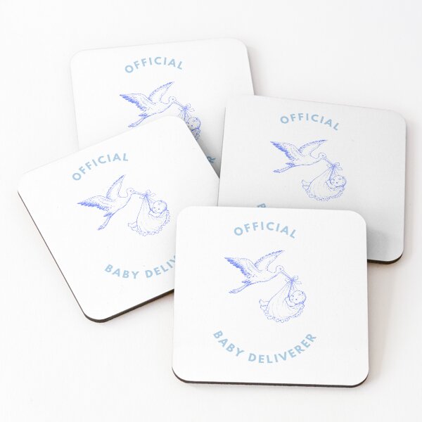 Item preview, Cute Blue Stork Baby Delivery Official Baby Deliverer Baby Shower designed and sold by QuietLinesH.