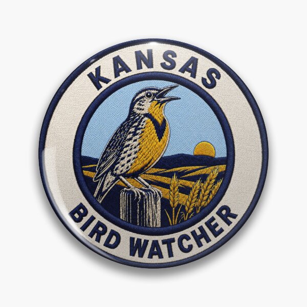 Item preview, Kansas Western Meadowlark State Bird Vintage Patch designed and sold by The-Drip-Studio.