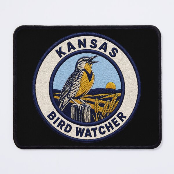 Item preview, Kansas Western Meadowlark State Bird Vintage Patch designed and sold by The-Drip-Studio.