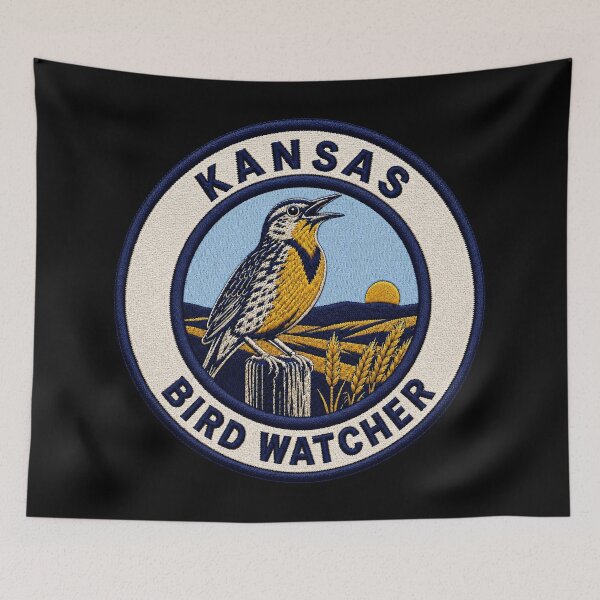 Item preview, Kansas Western Meadowlark State Bird Vintage Patch designed and sold by The-Drip-Studio.