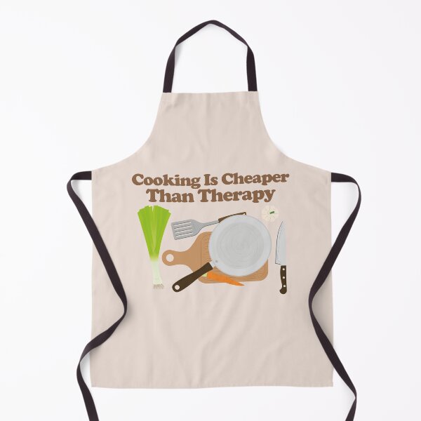 Item preview, Cooking Is Cheaper Than Therapy. retro design. designed and sold by NPC-wear.