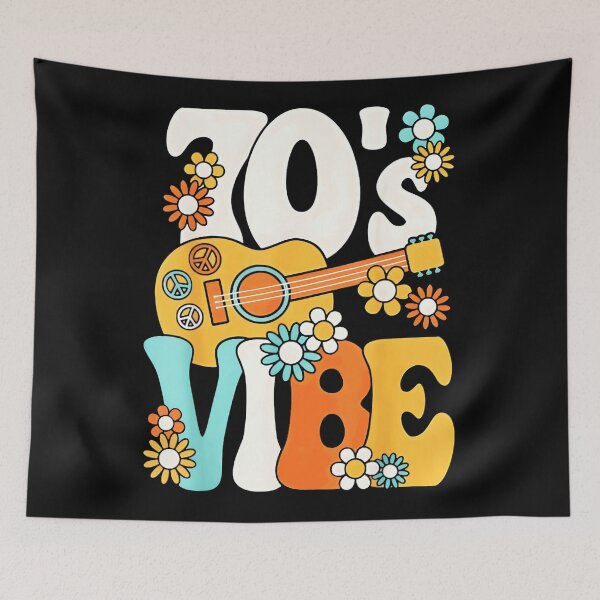 Item preview, 70's Vibe Retro Seventies Groovy Music Lover Peace Flowers designed and sold by CharlieConon.
