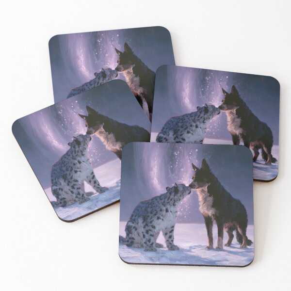 Item preview, Snow Leopard And Cattle Dog Print designed and sold by Nocturne  Paws.