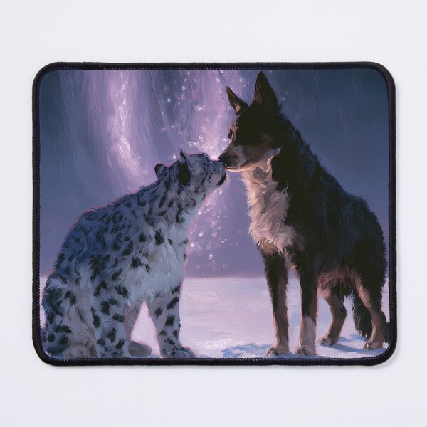 Item preview, Snow Leopard And Cattle Dog Print designed and sold by Nocturne Paws.