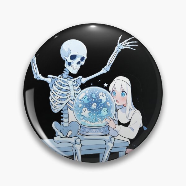 Item preview, Spooky Skeletal Friends Ghost Snowglobe Goth Art designed and sold by OH-MY-GOTH.
