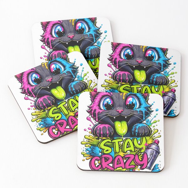 Item preview, Cute Crazy Cat Paint Splatter Graffiti Art designed and sold by WelLarsDigitals.