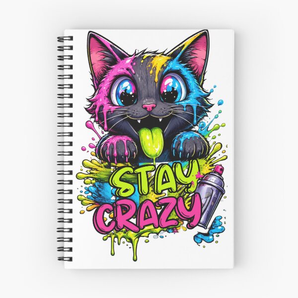 Item preview, Cute Crazy Cat Paint Splatter Graffiti Art designed and sold by WelLarsDigitals.