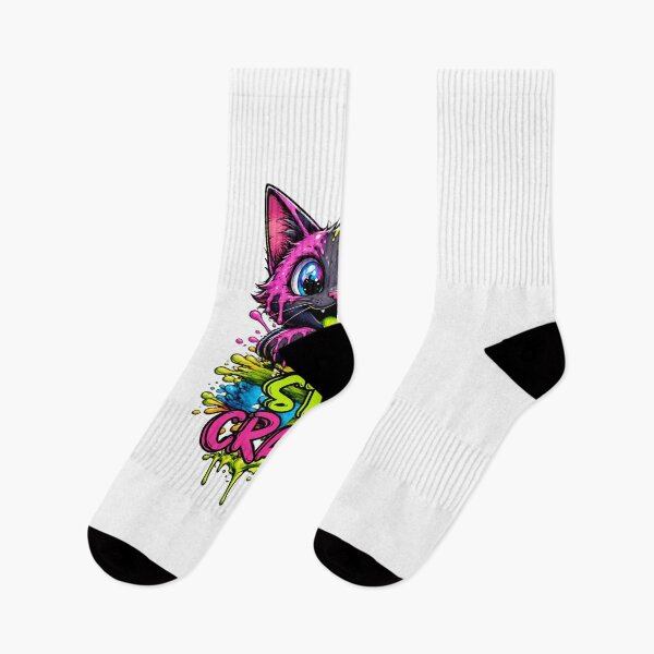 Item preview, Cute Crazy Cat Paint Splatter Graffiti Art designed and sold by WelLarsDigitals.