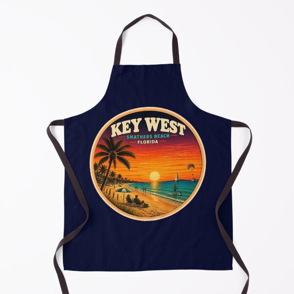 Item preview, Key West Smathers Beach Florida Vintage Travel Poster Badge designed and sold by Swanny's Custom T-shirt and Gift Designs.