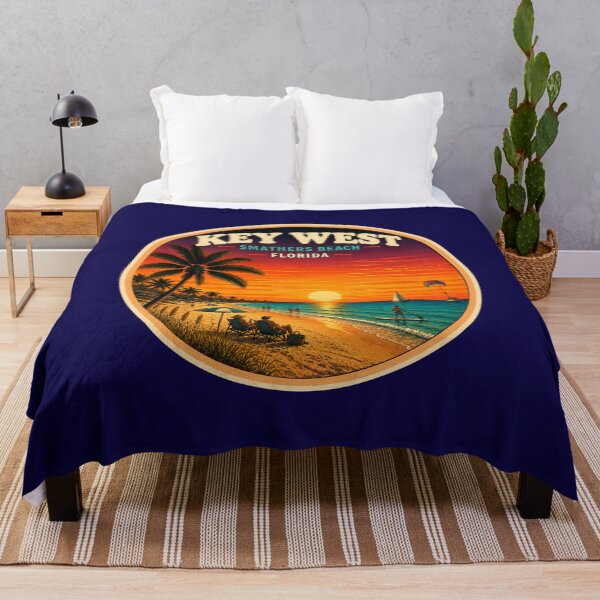 Item preview, Key West Smathers Beach Florida Vintage Travel Poster Badge designed and sold by Swanny's Custom T-shirt and Gift Designs.