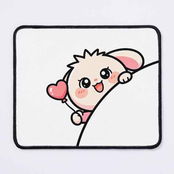 Item preview, Cute Kawaii Bunny Peekaboo with Heart - Adorable Character Art designed and sold by Outlet Raloel.