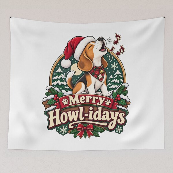 Item preview, Merry Howl-idays Beagle Christmas Shirt Funny Beagle Howling Christmas designed and sold by KnrNazimTHRE4DS.