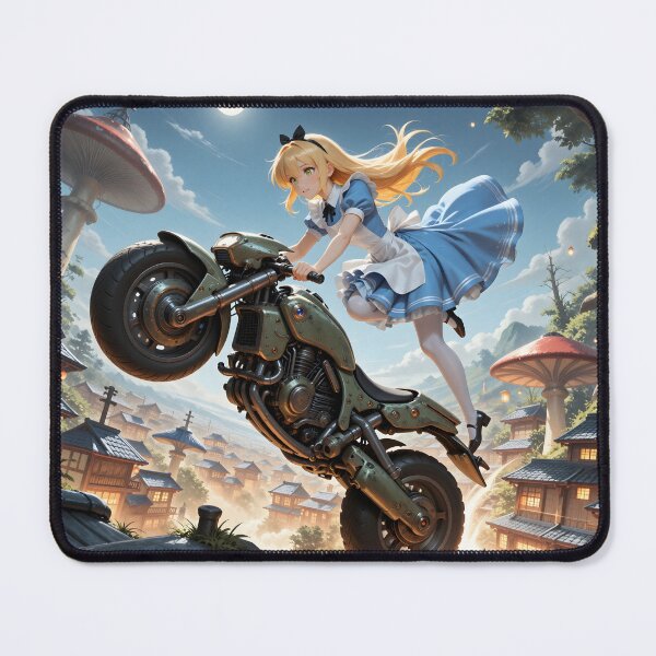 Item preview, Anime Alice Motorcycle Adventure Fantasy Wonderland Biker Art designed and sold by Killington.