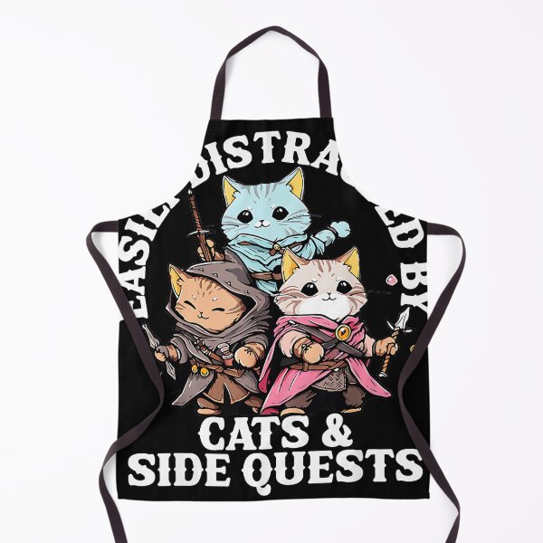 Item preview, Easily Distracted By Cats & Side Quests Cat RPG Gamer designed and sold by CharlieConon.